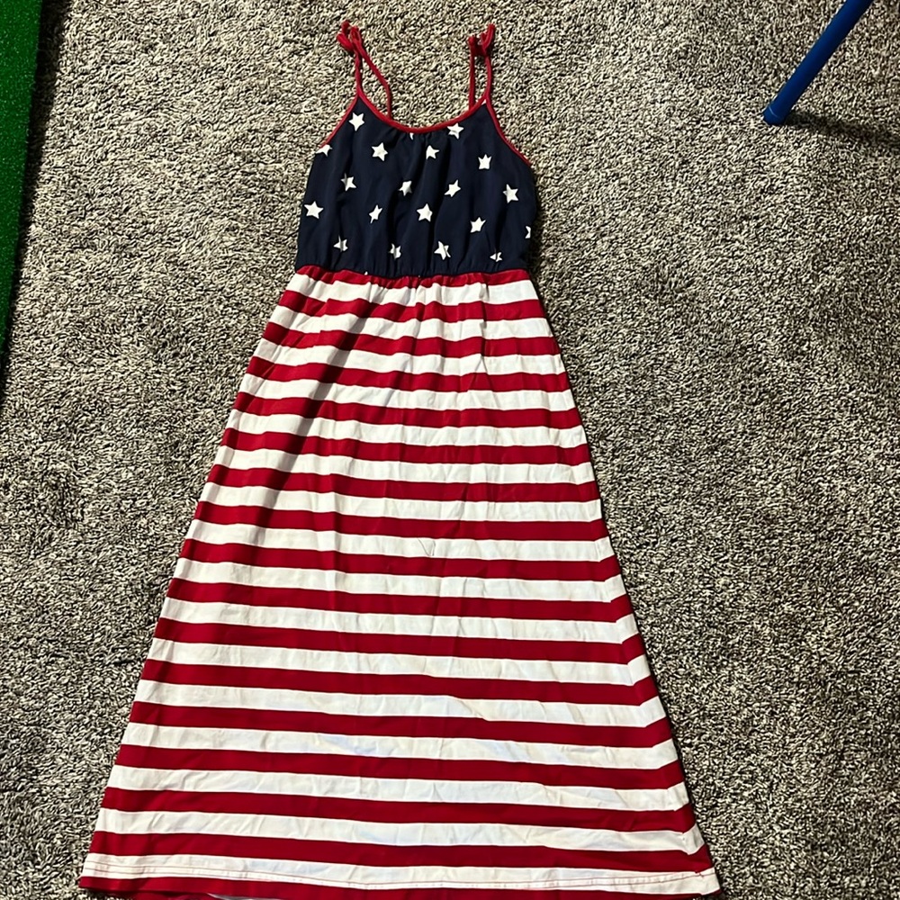 American flag stars and stripes dress in size 7/8